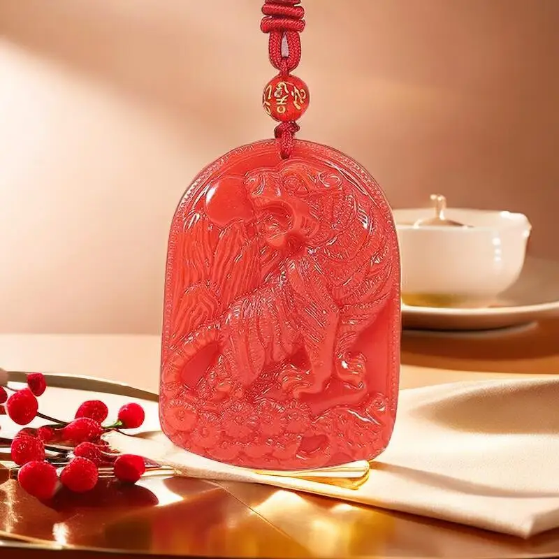Luxury Gifts Jewelry & Watches Namfleg Mostar - Rode Jade Tijger Hanger Hangers Echte