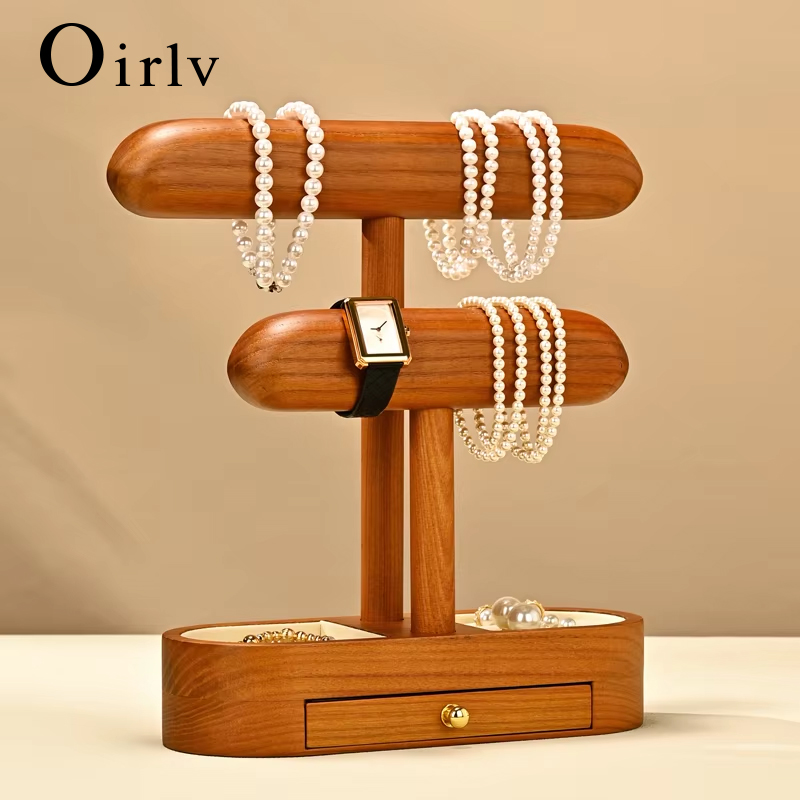 Jewelry Stores With Watches - Oirlv Massief Houten Sieradenstandaard met Lade,