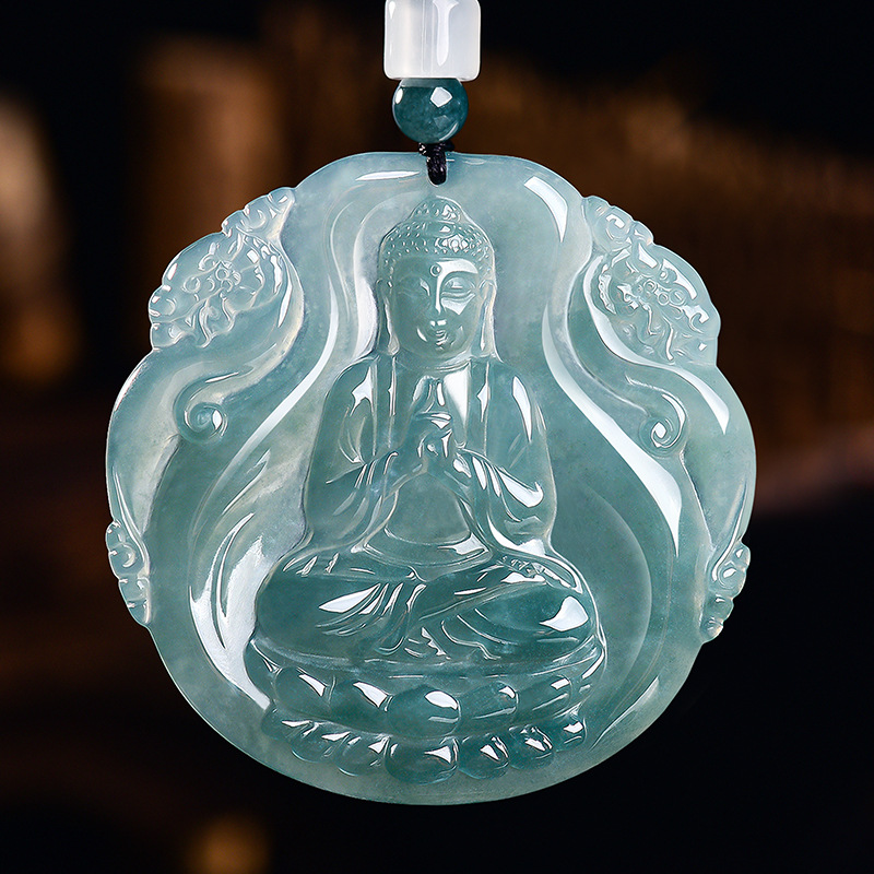Luxury Gifts Jewelry & Watches Namfleg Mostar - Natuurlijke Birmese Jadeïet Boeddha hanger ketting