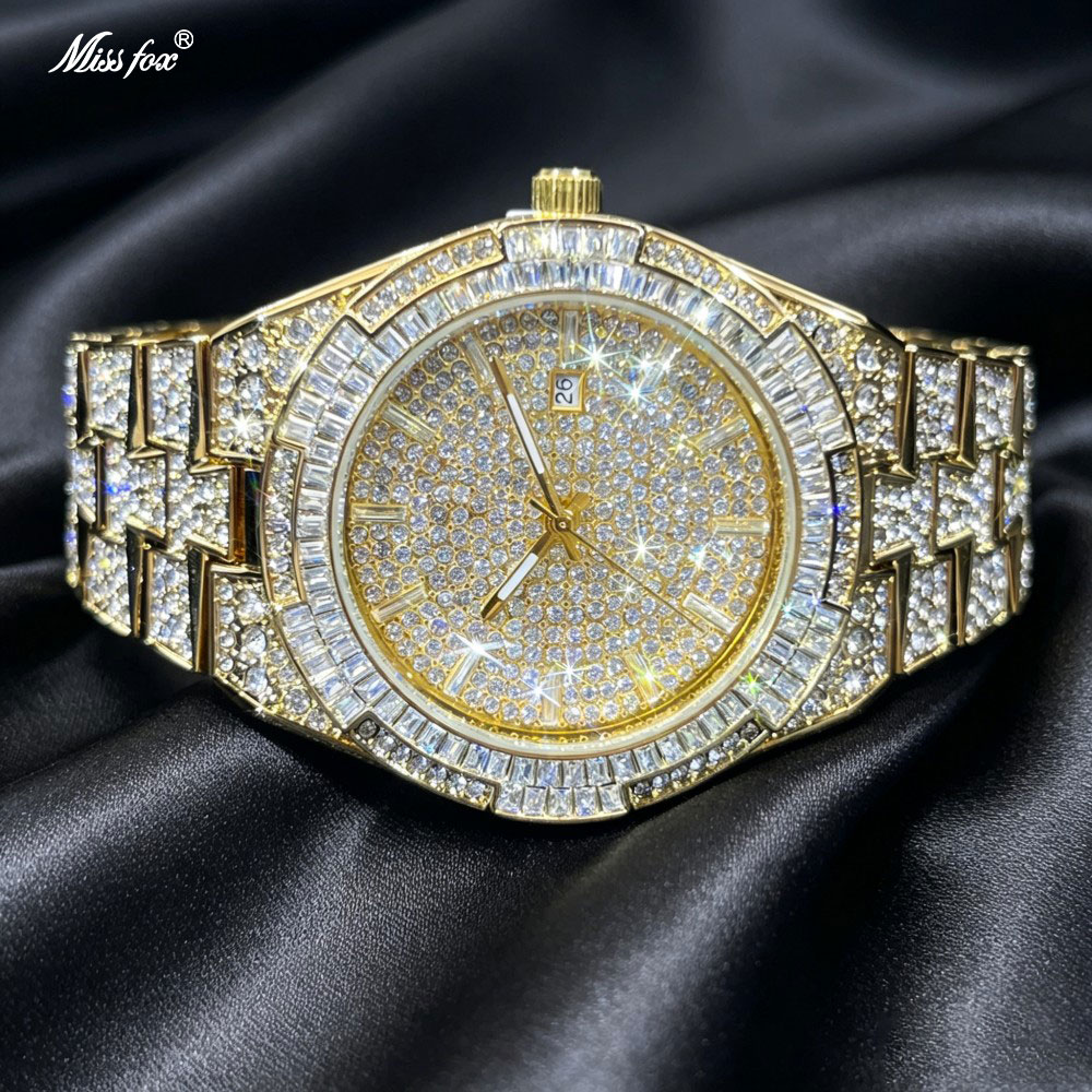 Jewelry And Watches Luxury Brand - Hotsell Gouden IJshorloge voor Heren Modemerk