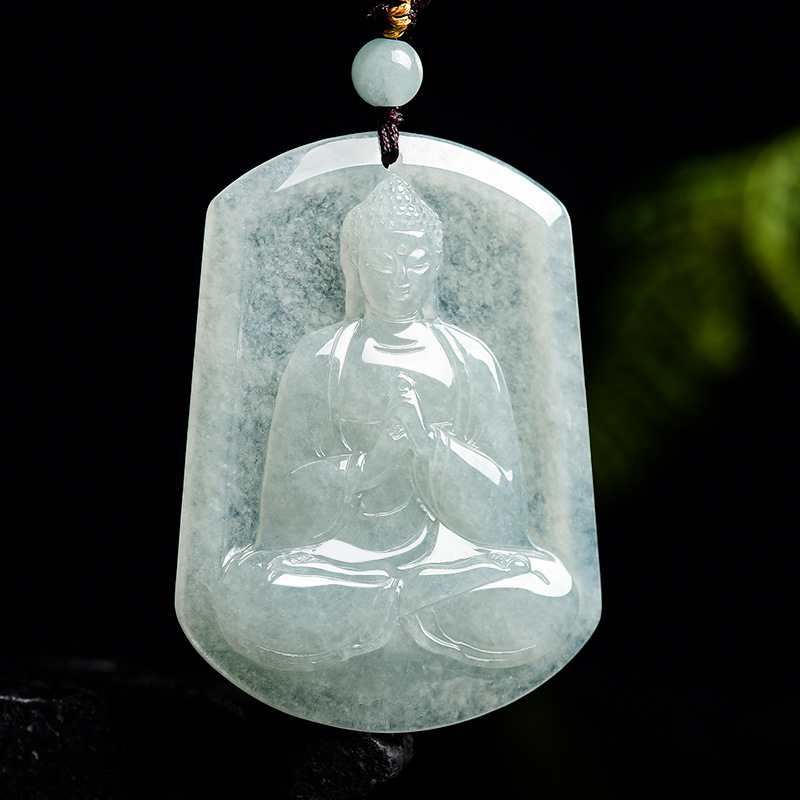 Luxury Gifts Jewelry & Watches Namfleg Mostar - Natuurlijke Myanmar Emerald Tathagata Boeddha hanger