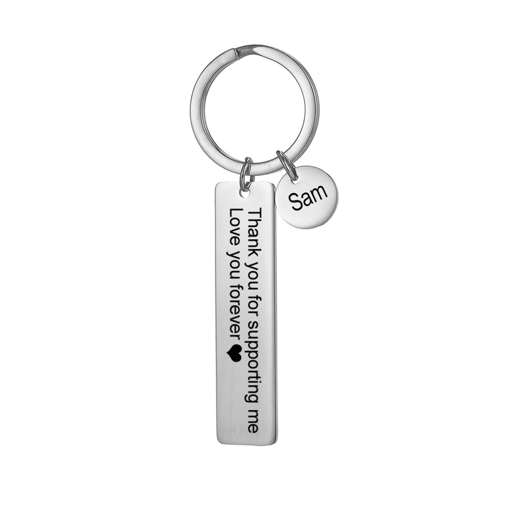 Engraved Name Necklace - Gepersonaliseerde graveren naam bar sleutelhanger roestvrij