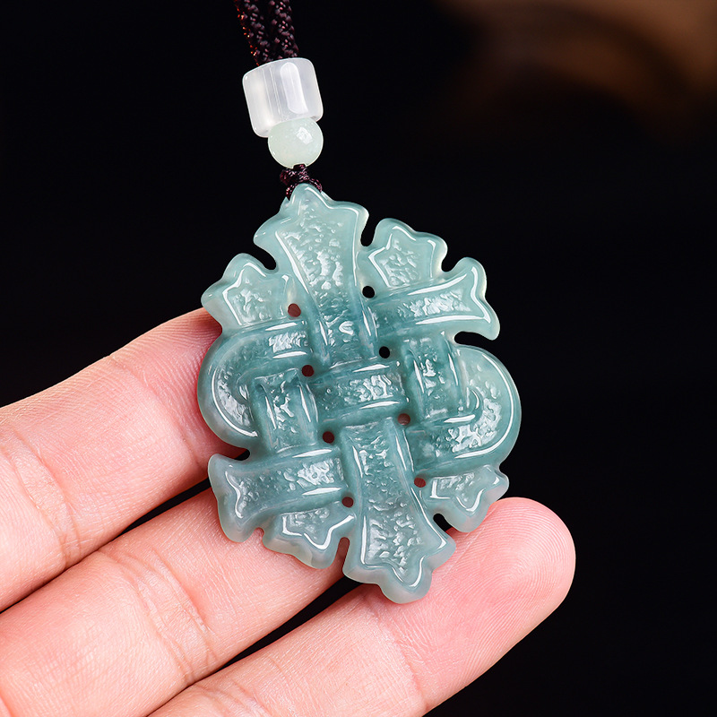 Luxury Gifts Jewelry & Watches Namfleg Mostar - Natuurlijke Birmese Jadeiet Chinese Knoop Hanger
