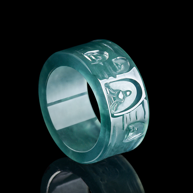 Luxury Gifts Jewelry & Watches Namfleg Mostar - Natuurlijke Birmese Jadeïet Boeddha Ring Luxe