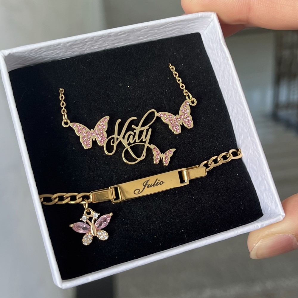 Duoying Custom Roze Vlinder Se - Engraved Name Necklace recensie en prijs