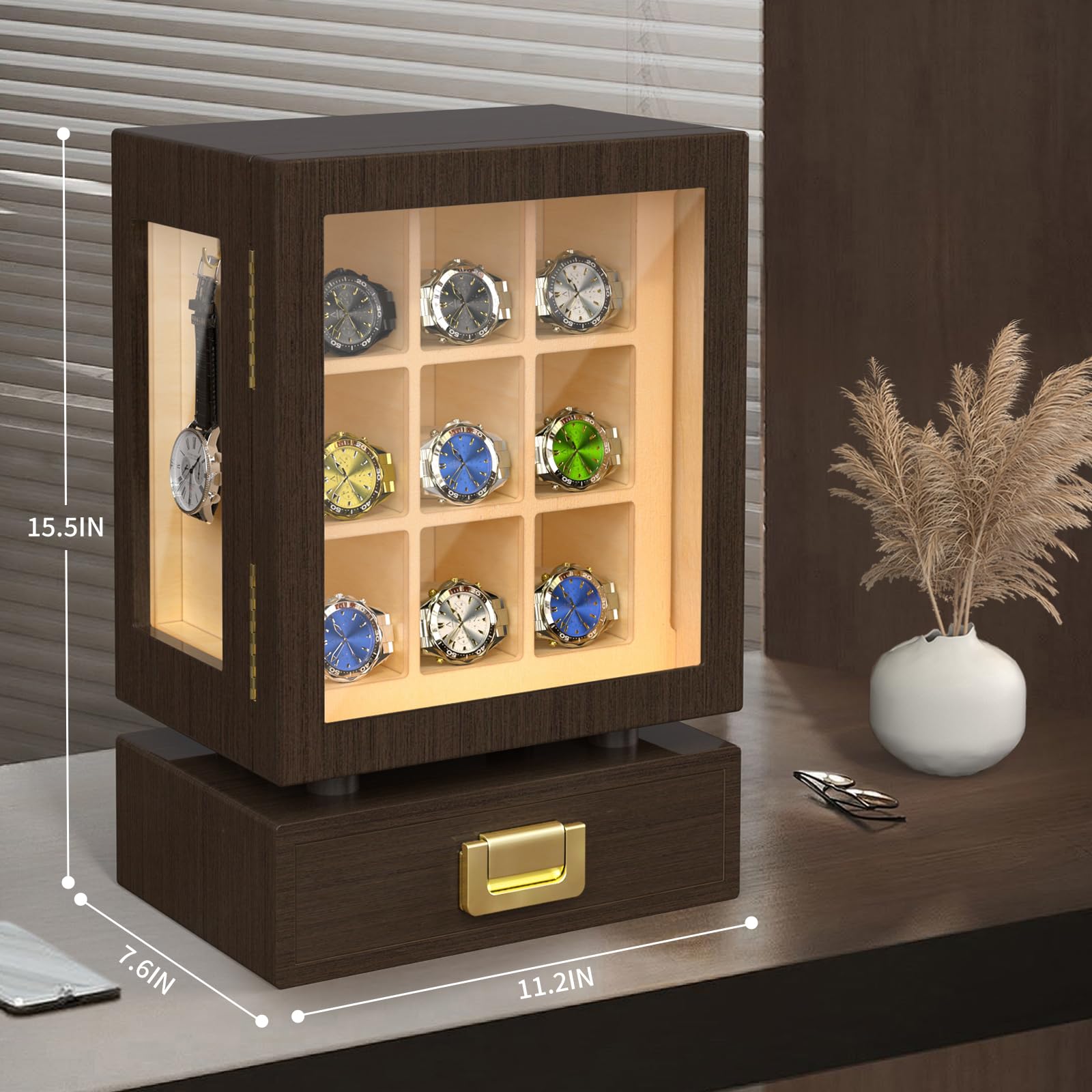Houten opbergdoos voor horloge - Watches & Jewelry Repair Center Photos recensie en prijs